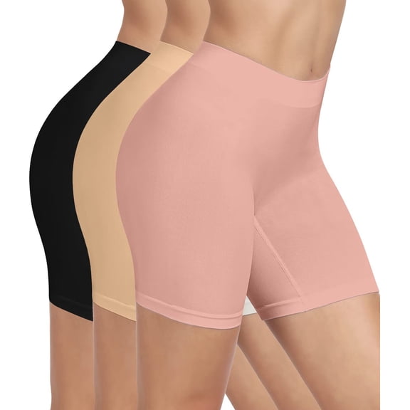Slip Shorts for Women,Comfortable Smooth Anti Chafing Seamless Underwear Bike Shorts for Yoga 3-Pack