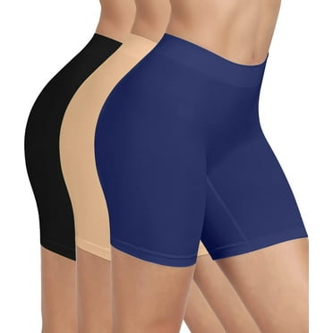 3 Pack Slip Shorts for Women Under Dress,Comfortable Seamless Smooth Yoga Shorts,Workout Biker