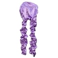 thumbnail image 1 of No Sleep Bonnet 13.78 Inch, Heatless Curl Satin Bonnet for Sleeping with Long Ribbons for Braids Long Hair Twist Locs Natural Hair Overnight Nighttime, Hair Care, Purple, 1 of 4