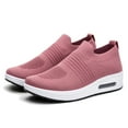 thumbnail image 1 of Elecsop Slip on Sneakers Women, Lightweight Comfortable Breathable Knit Mesh Sock Walking Shoes Women with Air Cushion Arch Support for Nursing Work, Pink, 1 of 7