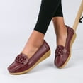 thumbnail image 1 of Slip On Women Comfort Walking Flat Loafers Casual Shoes Driving Loafers Walking Shoes for Women Womens Flats PU Leather Comfort Flat Shoes Loafers(Color:Wine,Size:6.5), 1 of 8