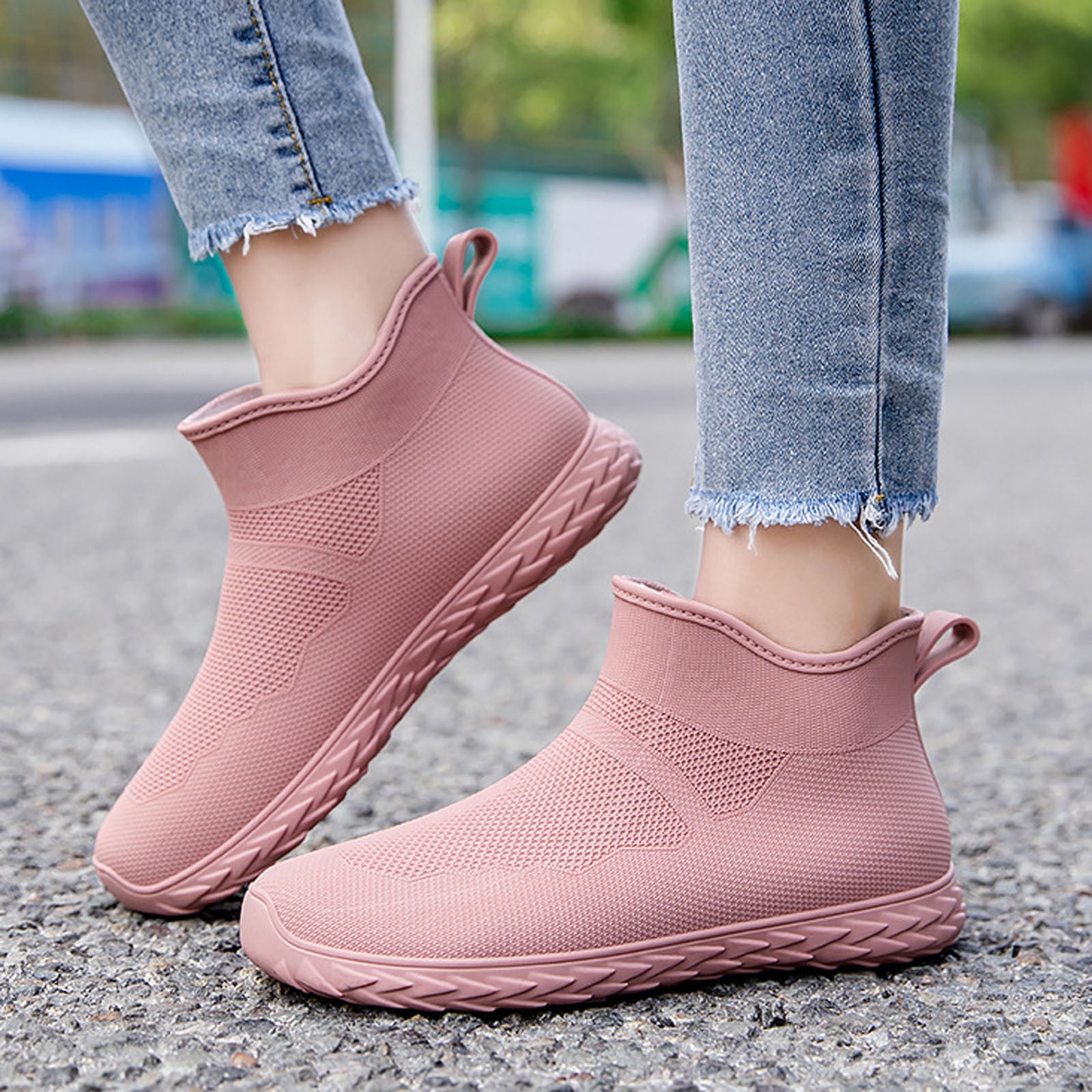 Slip Women's Rain Shoes Korean Version Solid Color Fashion Short Tube