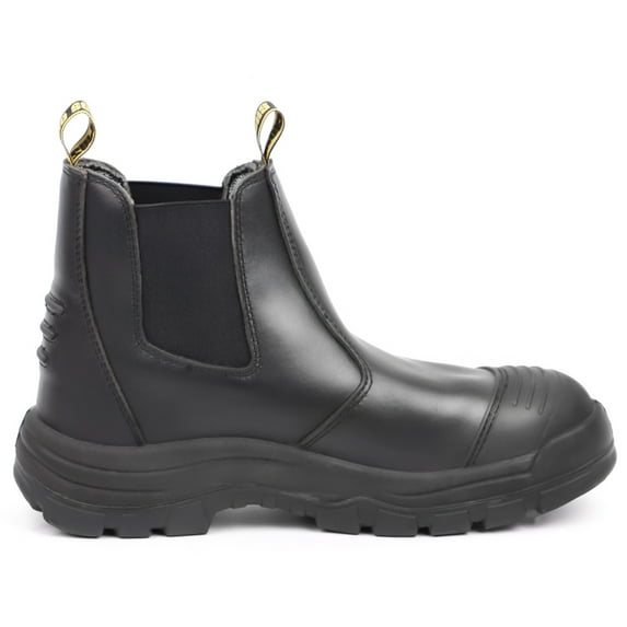 Slip on Work Boots for Men, HANDMEN Soft Toe Waterproof Slip Resistant Anti-Puncture Anti-Static Anti-Static Safety Chelsea Working Shoes, Black, LV802-9.5