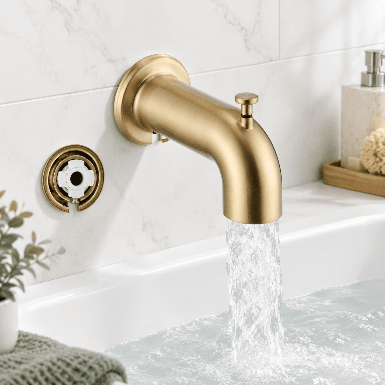 Slip-on Extra Long Tub Spout With Diverter 1/2 Inch Slip Fit Connection ...