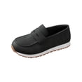 thumbnail image 1 of Slip on Loafers for Women Black Comfort Sneaker Loafers Cushioned Easy Clean Synthetic Faux Leather Slip On Shoes,Size 7, 1 of 9