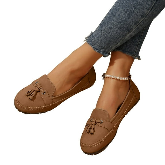 Slip on Loafers for Women Comfort Suede Ballet Flats Work Shoes Fashion Casual Dressy Walking Shoes Ladies