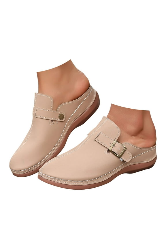 Slip on Sandals for Women 2025 Spring Summer Wide Foot Close Toe Clog Mules Shoes Comfortable Walking Slides