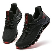 Slip on Sneakers for Women Running Shoes Tennis Walking Shoes Ladies Gym Workout Jogging Fashion Sneaker Black Red Size 6.5