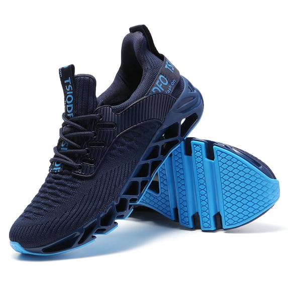 Slip on Sneakers for Women Running Shoes Tennis Walking Shoes Ladies Gym Workout Jogging Fashion Sneaker Navy Blue Size 12