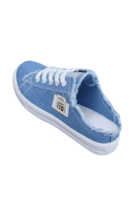 Slip on Tennis Shoes Women Open Back Shoes Comfort Walking Shoes Breathable Slippers Closed Toe Slides