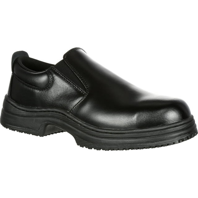 SlipGrips Steel Toe Slip-Resistant Slip-On Work Shoe