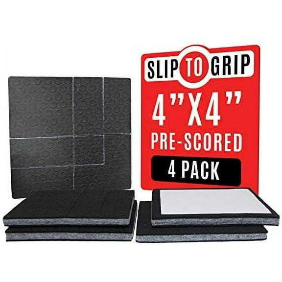 SlipToGrip" Non Slip Furniture Pad Grippers - Stops Slide - Multi Size (12 Pads) - Make 4", 1", 2", etc.- Pre-Scored Multiple Sizes - 3/8" Felt Core - Anti Slip - No Nails, No Glue.