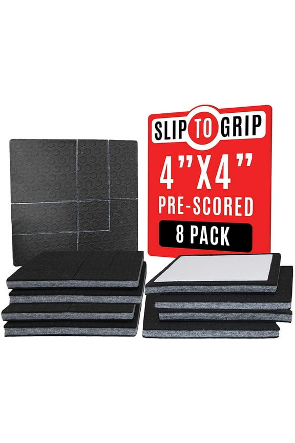 " Non Slip Furniture Pad Grippers - Stops Slide - Multi Size (8 Pads) - Make 4", 1", 2", etc.- Pre-Scored Multiple Sizes - 3/8" Felt Core - Anti Slip - No Nails, No Glue.