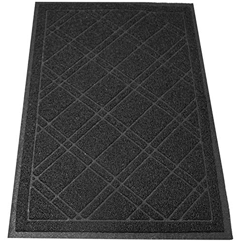 SlipToGrip Universal Door Mat -Black XL Size 42 X 35 in- Anti Slip, Durable & Washable