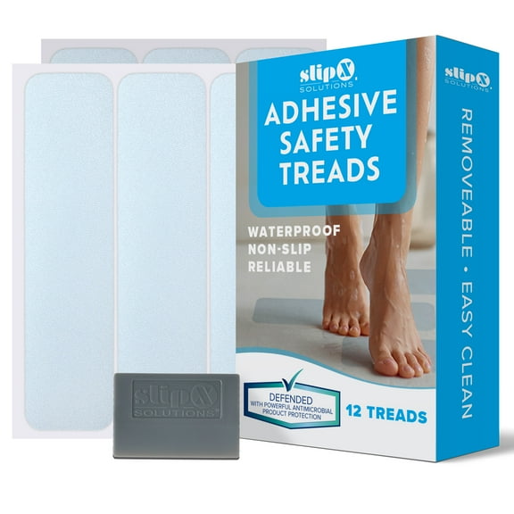 SlipX Solutions Extra Wide Adhesive Treads (2" x 8", Clear)