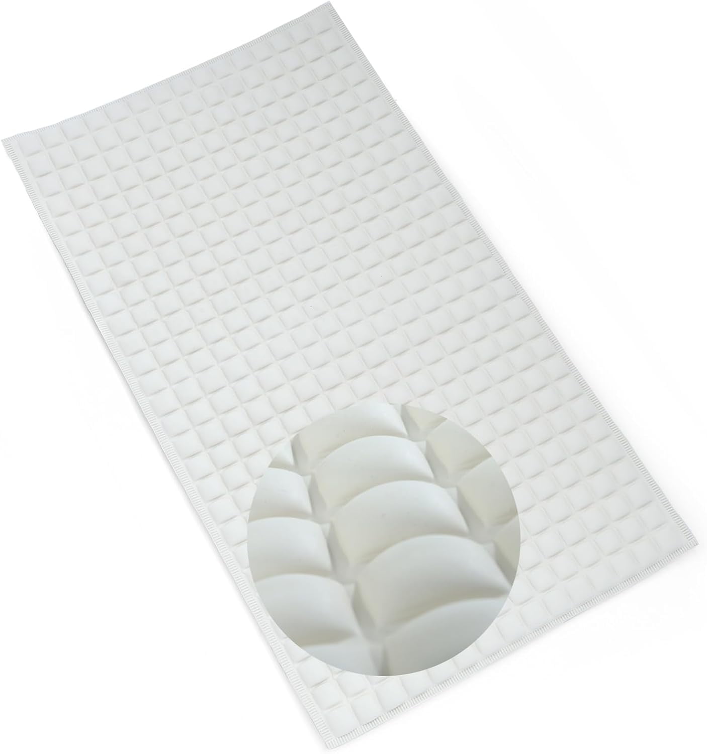 Cream 15" x 27" Pillow Top Non-Slip Rubber Bath Mat