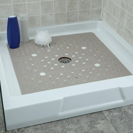 SlipX Solutions 27 x 27 Extra Large Square Shower Mat in Tan