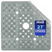 SlipX Solutions 27 x 27 Extra Large Square Shower Mat in Translucent Gray
