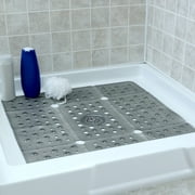 SlipX Solutions 27 x 27 Extra Large Square Shower Mat in Translucent Gray