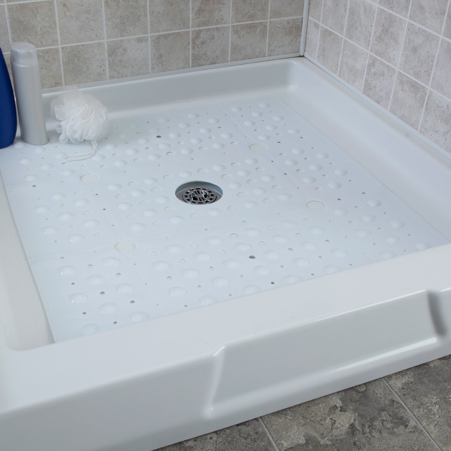 SlipX Solutions 14 in. x 22 in. Medium Rubber Safety Bath Mat with