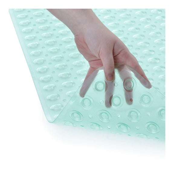 SlipX Solutions 39 x 16 Extra Long Vinyl Non-Slip Bath Mat in Light Green