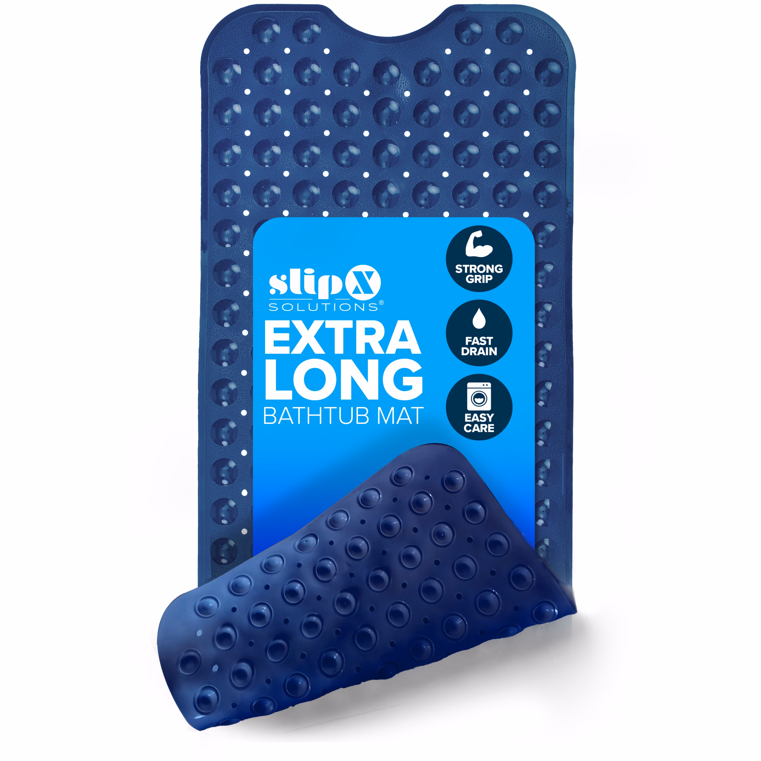 SlipX Solutions Bathtub Mat Non Slip 39 x 16, Extra Long Bathroom Shower Mat, Suction Cups