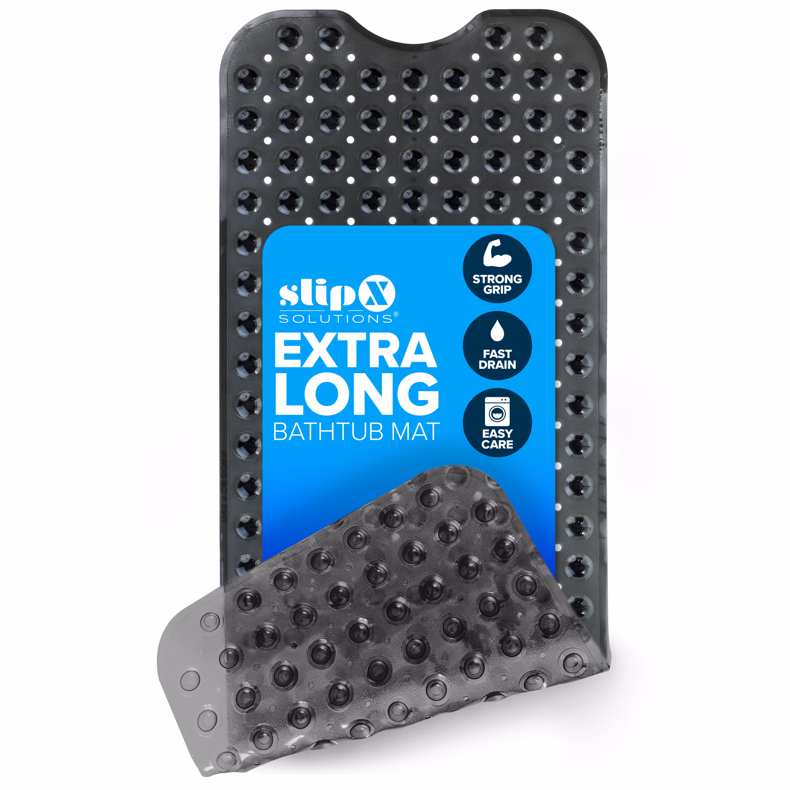 SlipX Solutions Bathtub Mat Non Slip 39 x 16, Extra Long Bathroom Shower Mat, Suction Cups