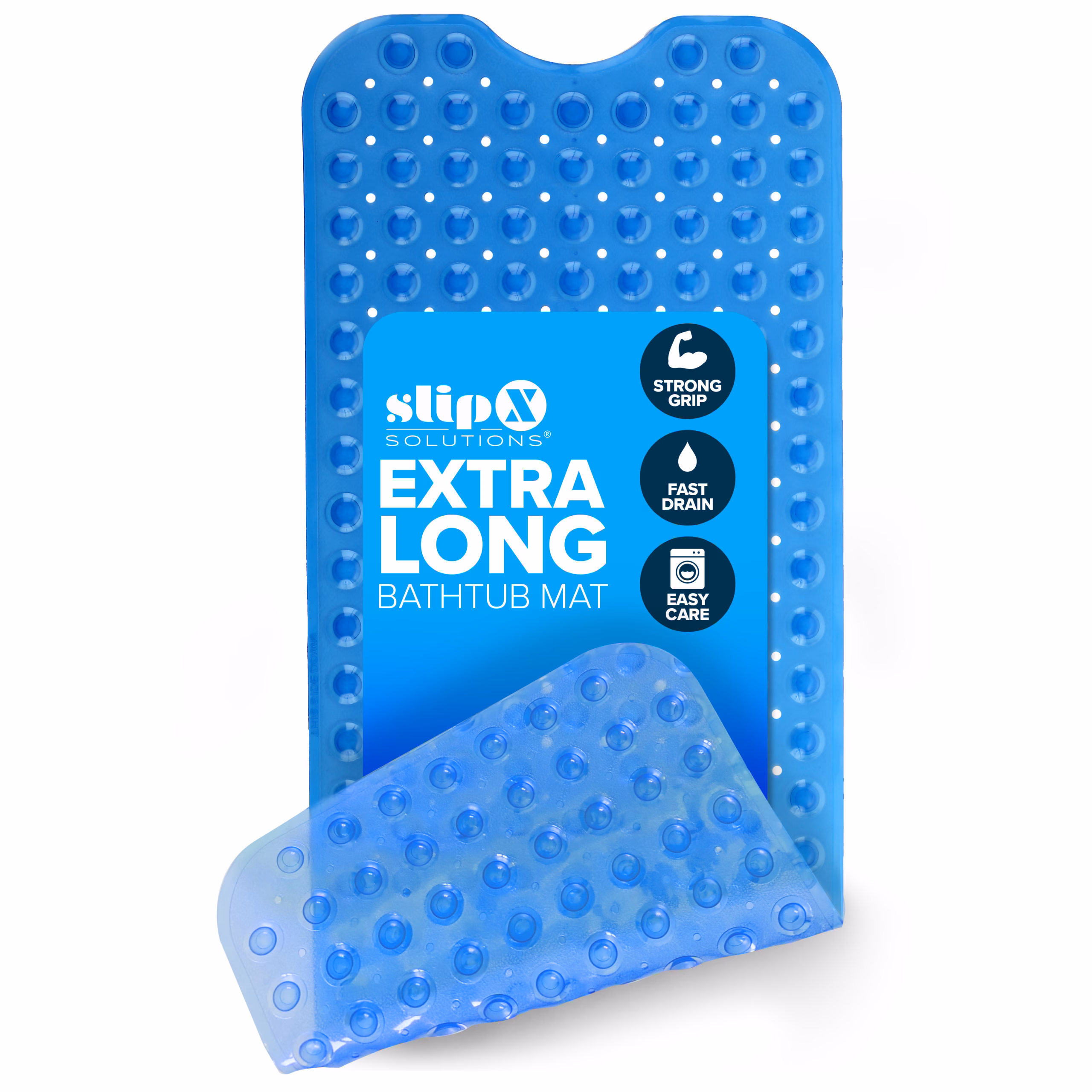 SlipX Solutions Bathtub Mat Non Slip 39 x 16, Extra Long Bathroom Shower Mat, Suction Cups