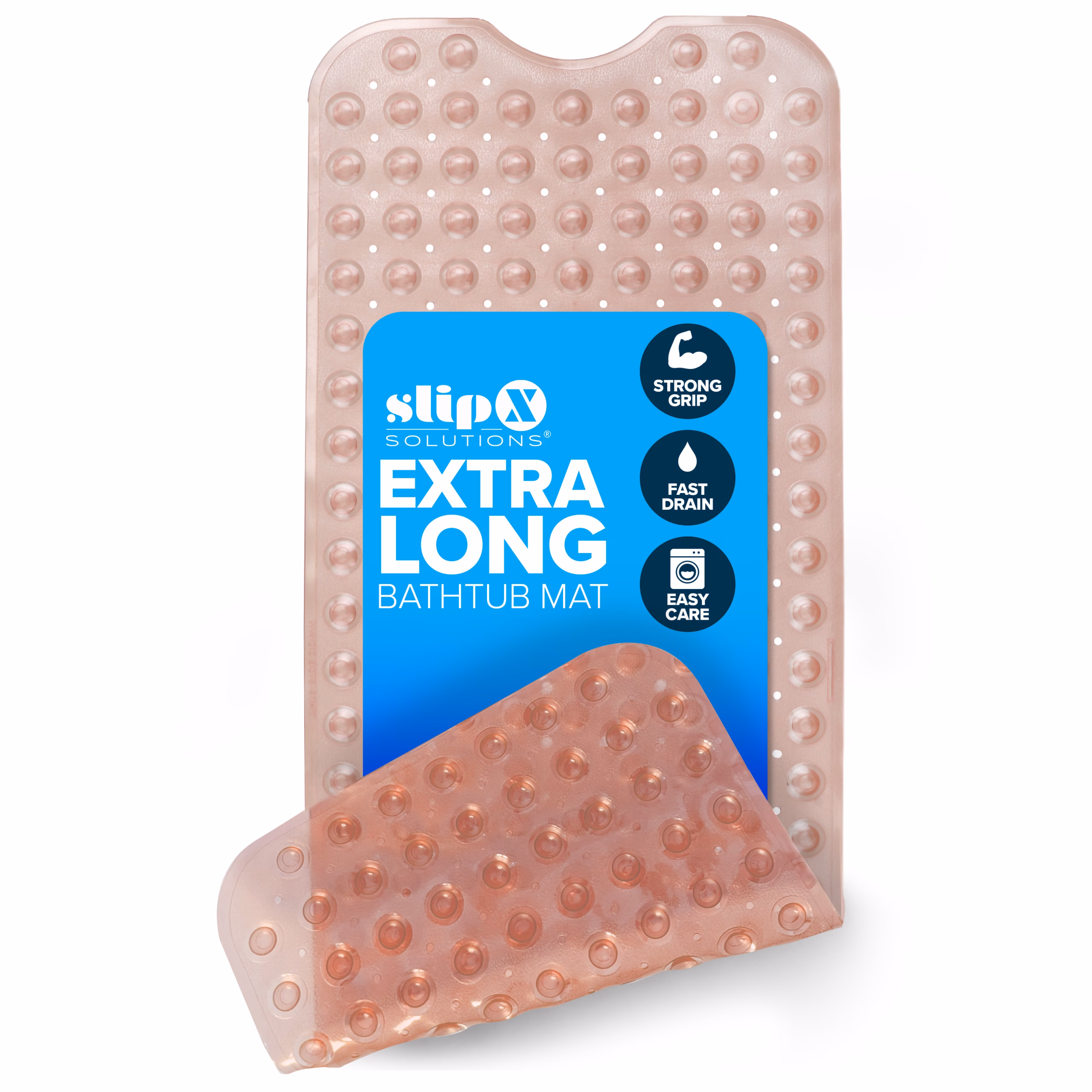 SlipX Solutions Bathtub Mat Non Slip 39 x 16, Extra Long Bathroom Shower Mat, Suction Cups