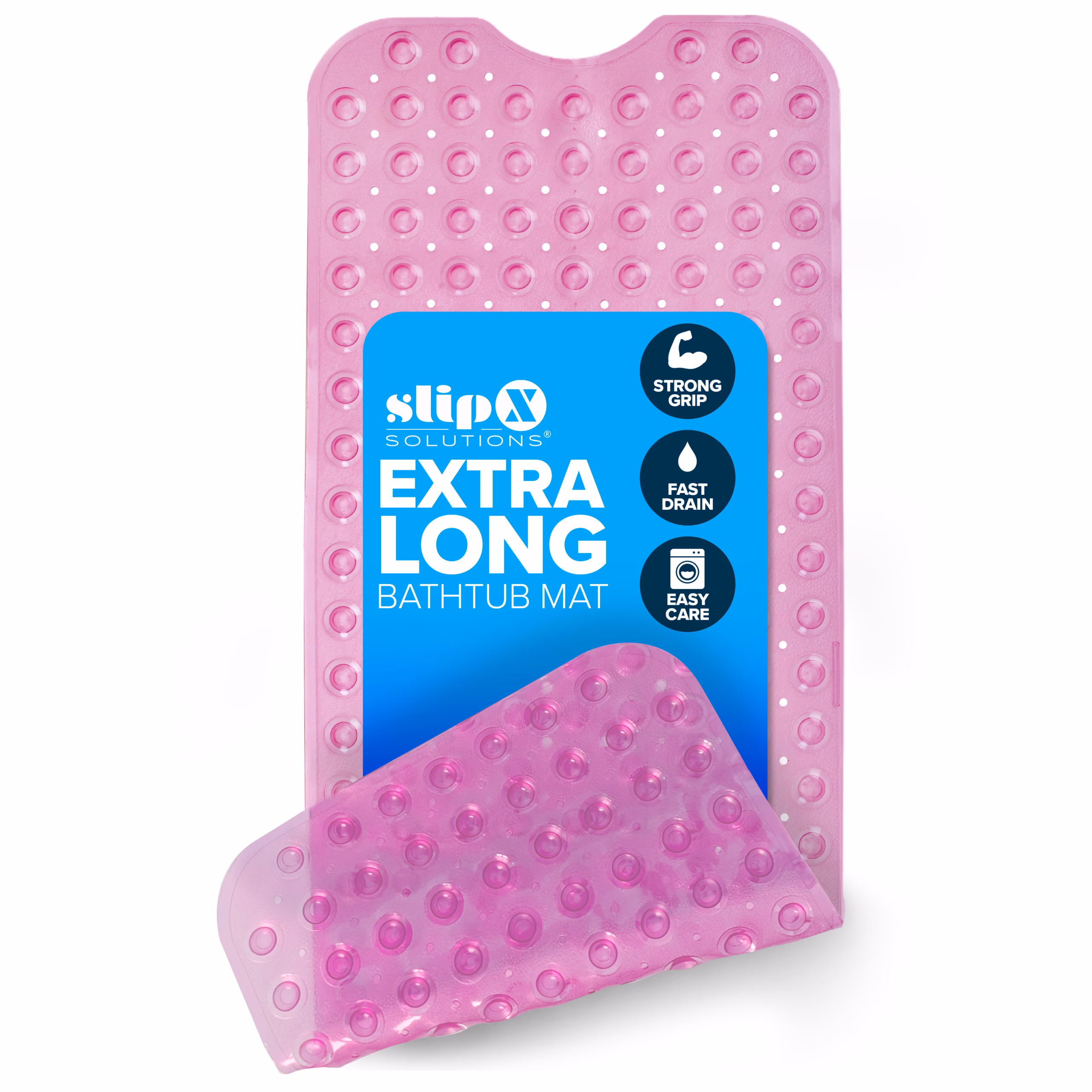 SlipX Solutions Bathtub Mat Non Slip 39 x 16, Extra Long Bathroom Shower Mat, Suction Cups