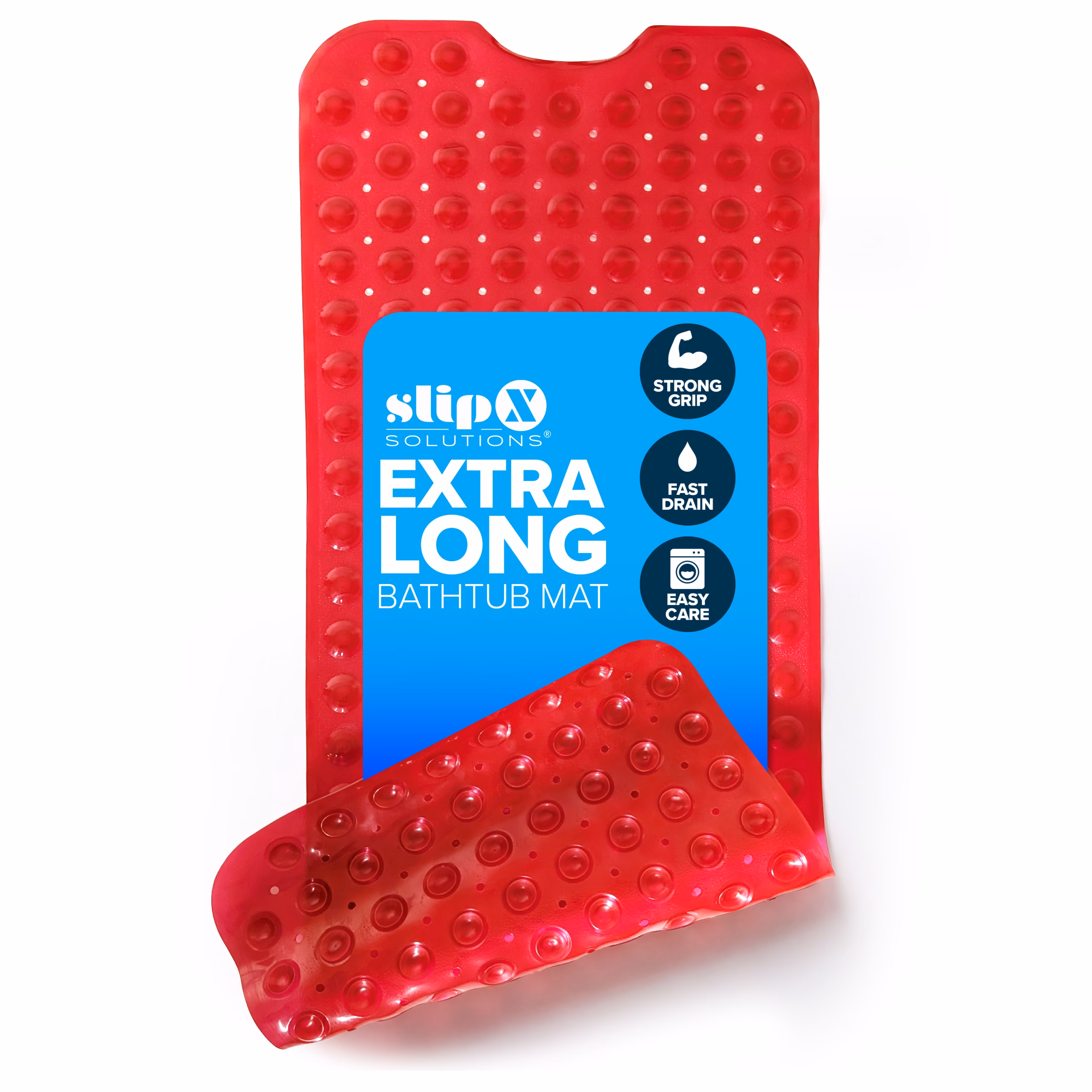 thumbnail image 1 of SlipX Solutions Bathtub Mat Non Slip 39 x 16, Extra Long Bathroom Shower Mat, Suction Cups, 1 of 8
