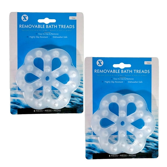 SlipX Solutions 4.75" Bath & Shower Appliques in Clear (6 Count) - 2 Pack