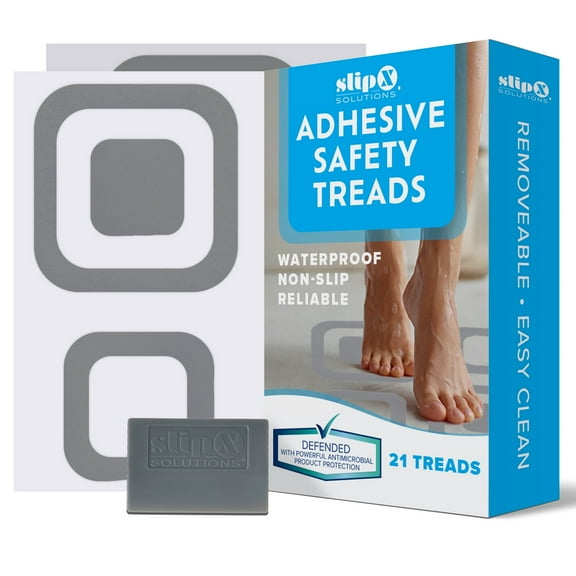 SlipX Solutions Adhesive Square Safety Treads, Gray