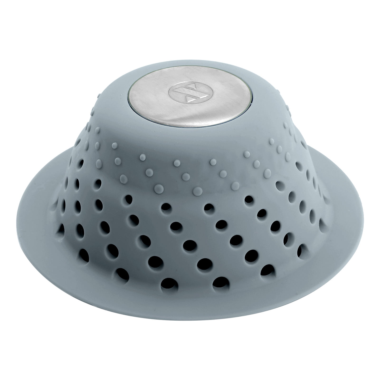 SlipX Solutions Dome Drain Protector, Hair Catcher (Silicone and Stainless Steel) Gray