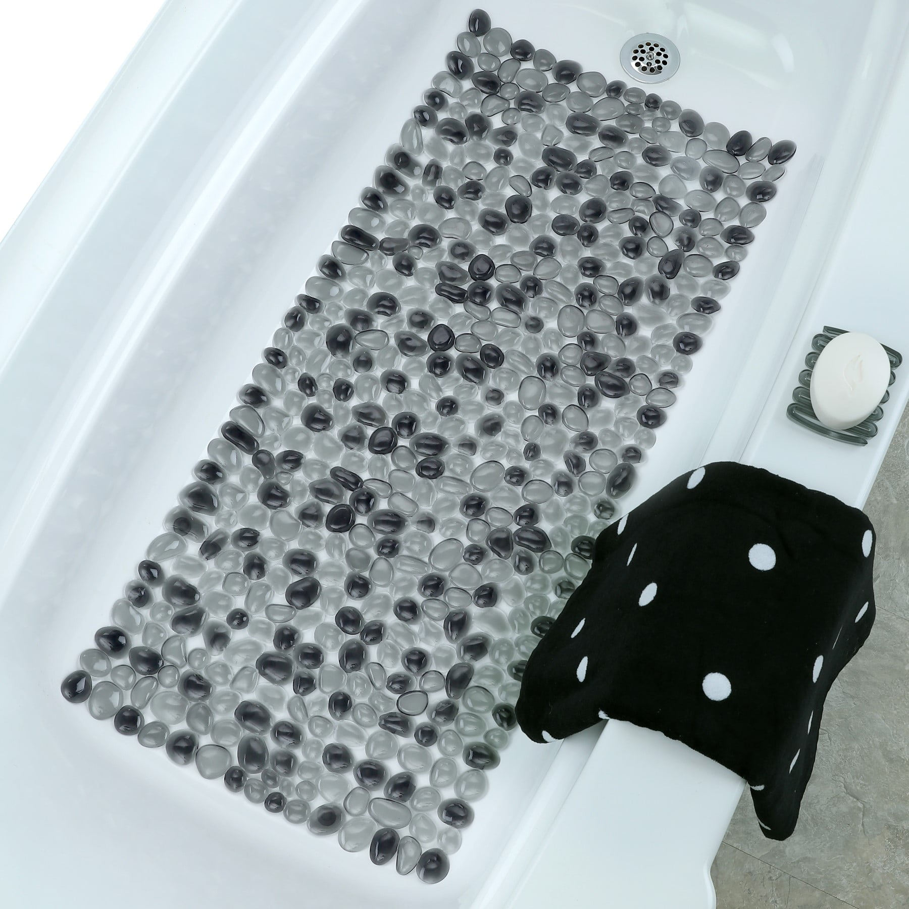Xl Non-slip Bathtub Mat With Drain Holes Navy Blue - Slipx Solutions :  Target