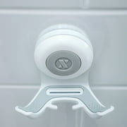 SlipX Solutions Patented Bathroom Power Lock Suction Cup Hook for Shower (White, Plastic/Silicone)