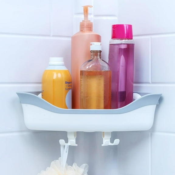 SlipX Solutions Patented Power Lock Corner Shower Basket Caddy