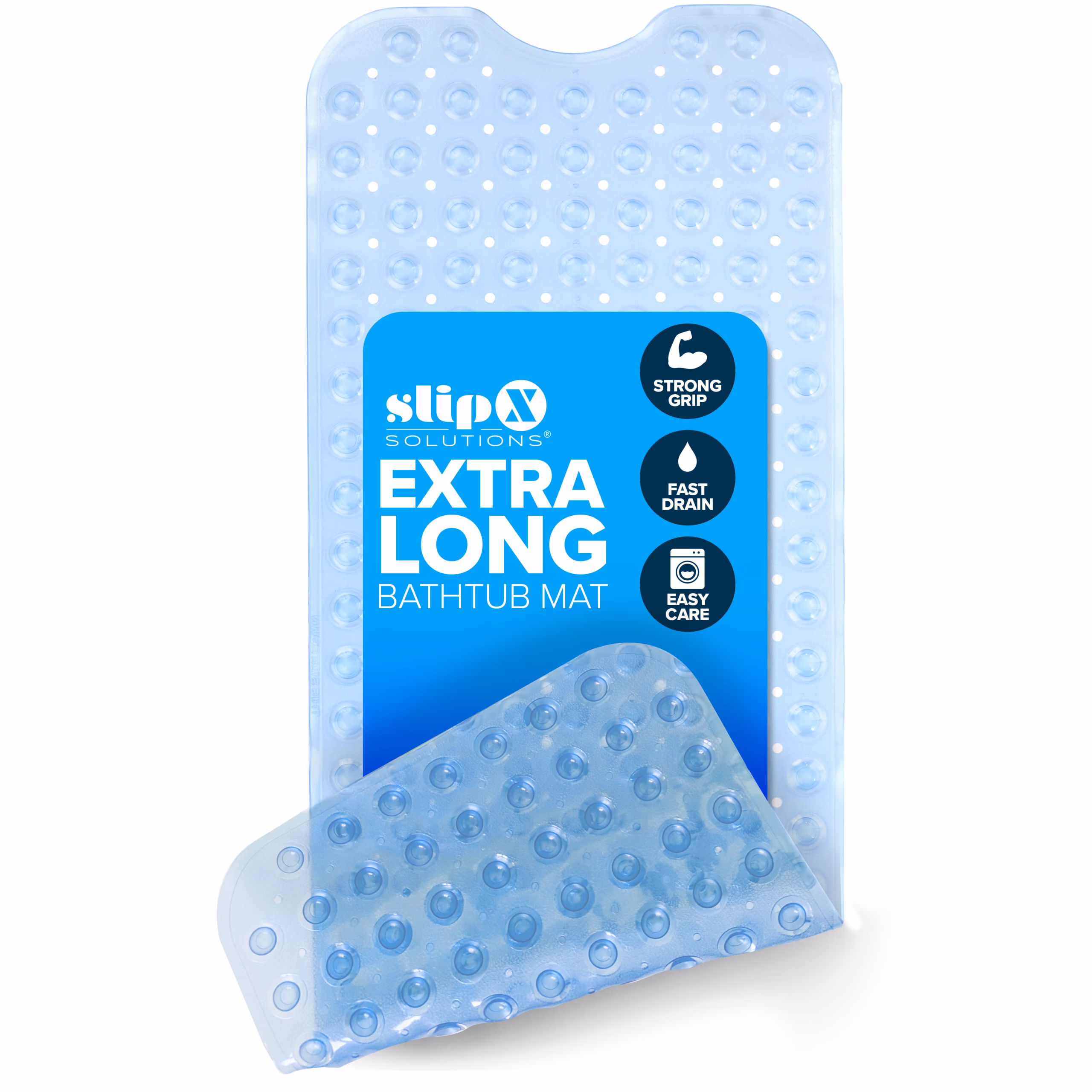 SlipX Solutions Bathtub Mat Non Slip 39 x 16, Extra Long Bathroom Shower Mat, Suction Cups