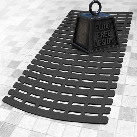 SlipX Solutions Weighted Non Slip Bath Mat | Safety Without Suction Cups, 31 x 15, Black