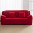 thumbnail image 1 of Slipcover 1-Piece stretch fabric Furniture Protector Cover for sofa loveseat and chair,Wine Red, 1 of 5