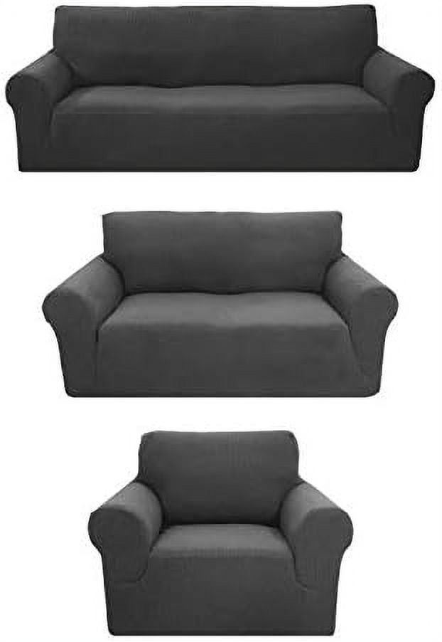 Slipcover Set Polyester Spandex Couch Covers, Furniture Cover For Sofa/Loveseat/Couch Arm