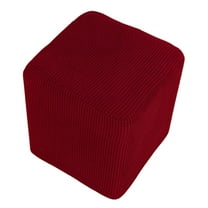 Slipcover Stretch Ottoman Rectangle Footstool Cover Red Cushion Washable
