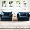 thumbnail image 1 of Slipcovered Chenille Armchairs | With Cascading Hem and Detailed Stitching | Natural and Sophisticated Feel, 1 of 5
