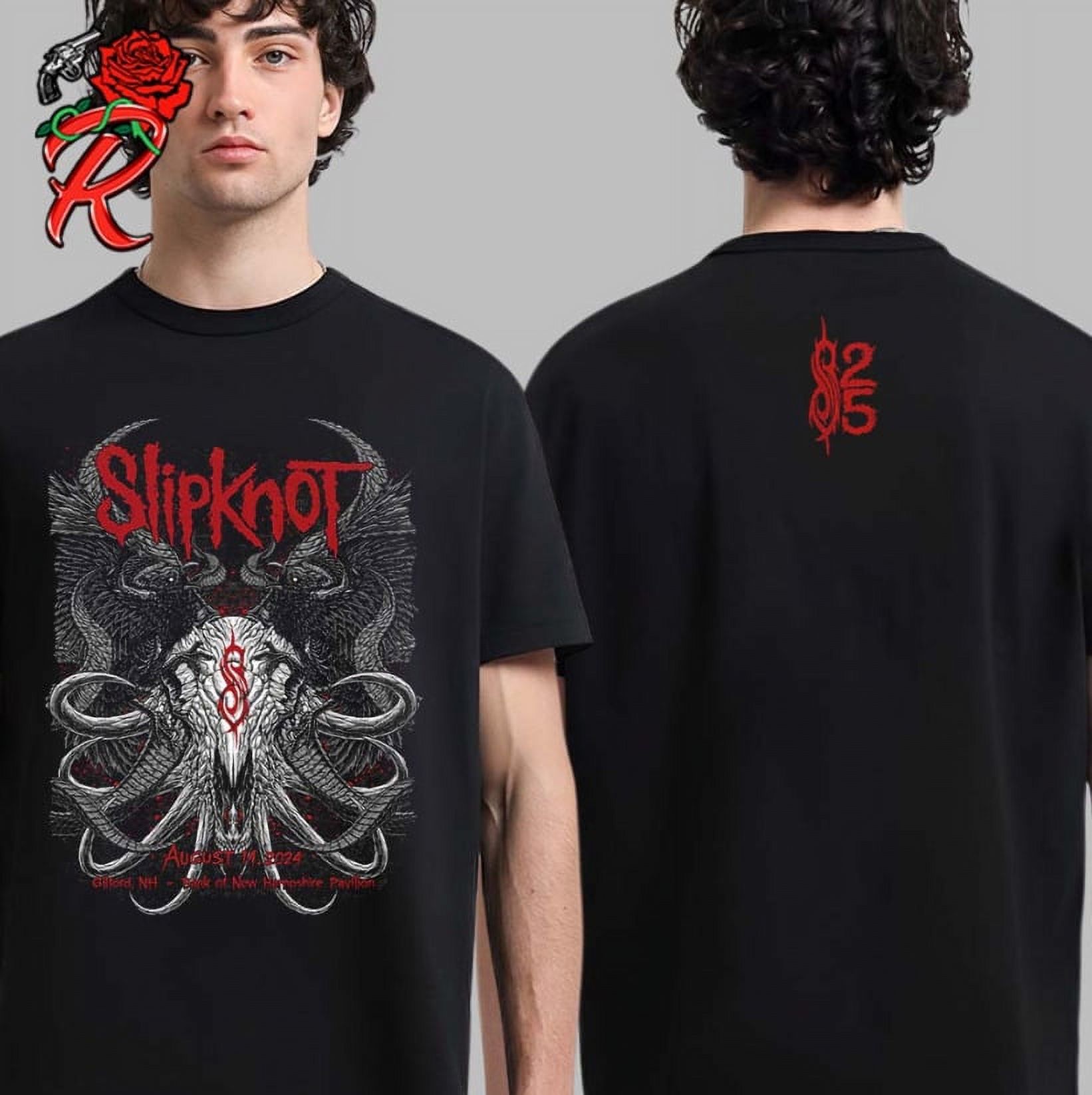 Slipknot 2024 Tour Tee For Gilford At Bank Of New Hampshire Pavilion On