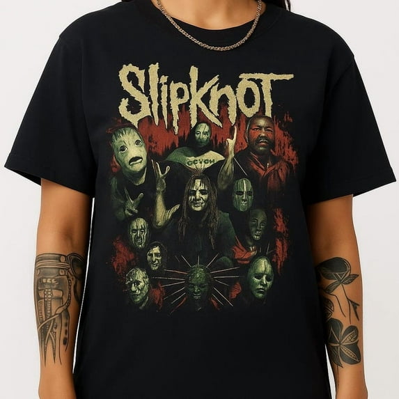 Slipknot Band T-Shirt - Heavy Metal Horror Tee - Nu Metal Graphic Shirt