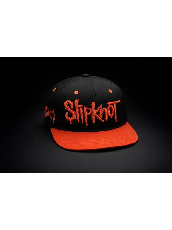 Slipknot - Embroidered Logo with Don't Judge Underbill - 6 Panel Flatbill Snapback Cap - Black/Red