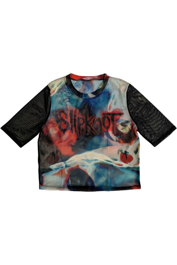 Slipknot Ladies Crop Top: Face & Logo (Mesh) (X-Large)