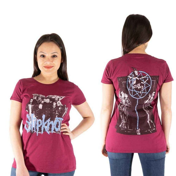 Slipknot Ladies T-Shirt: Goat Logo Demon (Back Print) (Large)