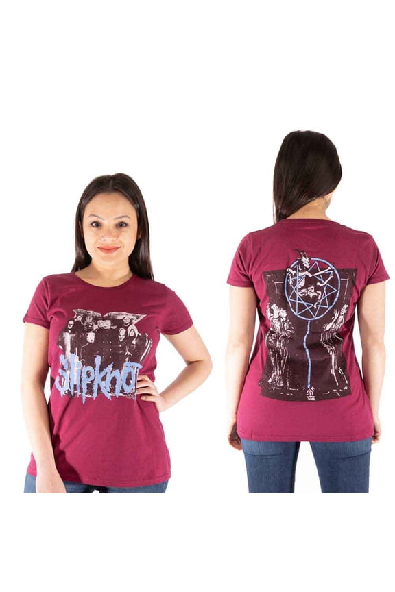 Slipknot Ladies T-Shirt: Goat Logo Demon (Back Print)