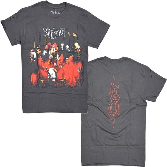 Slipknot Men's Official Merchandise Group Photo Black Vintage Wash Tee T-Shirt (Small, Black Vintage Wash)